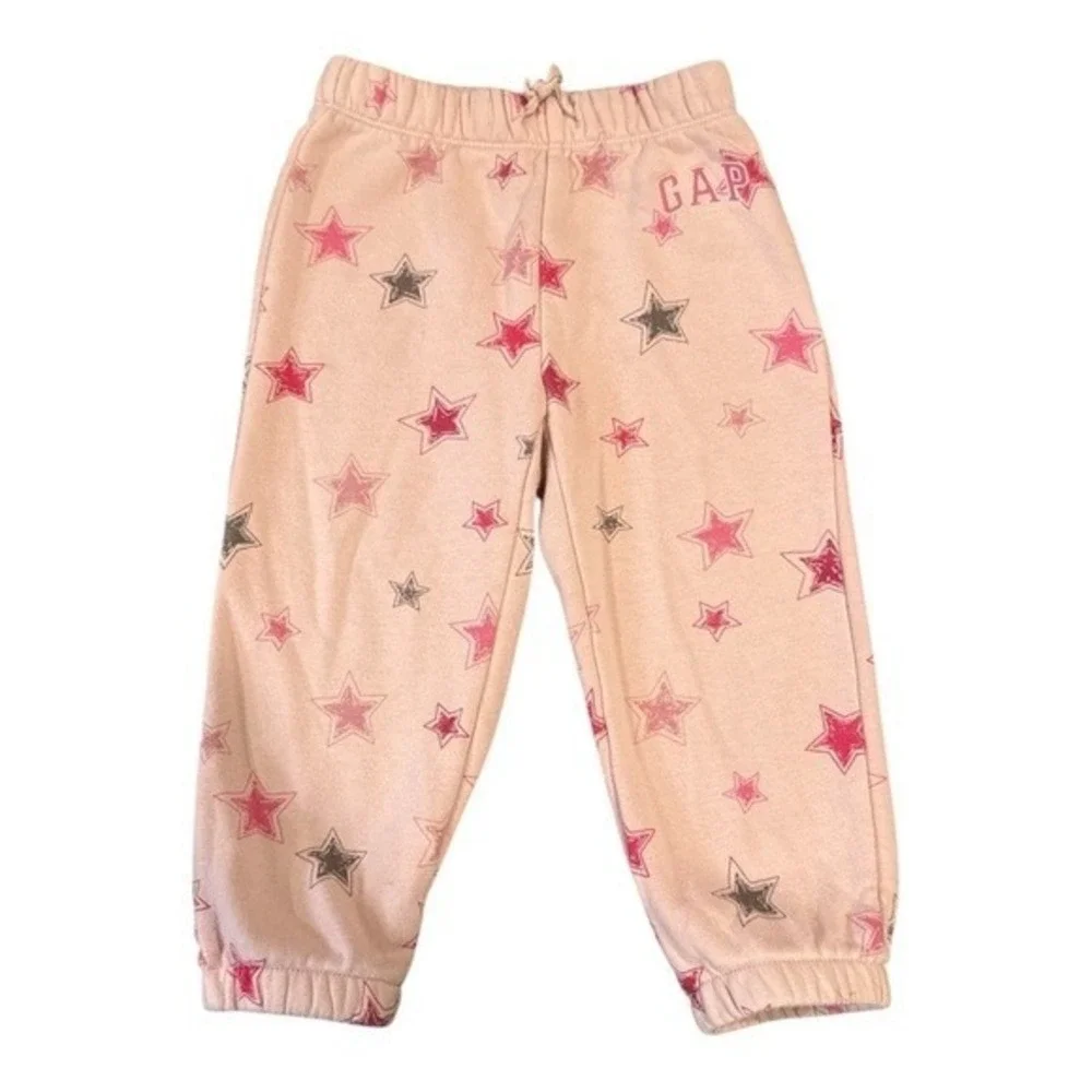 BabyGap Hoodie & Joggers Set Toddler Girl Star Print Logo Set Long Sleeve Sz‎ 2T